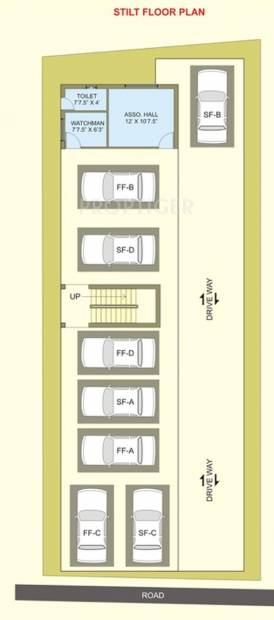  flats Single Tower Cluster Plan