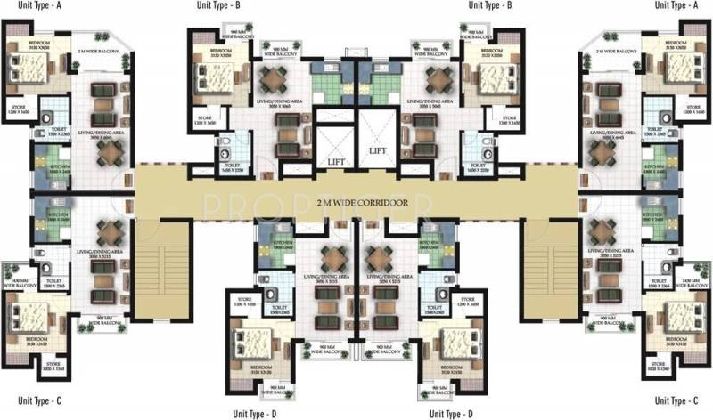  santushti-enclave Tower 1 Cluster Plan