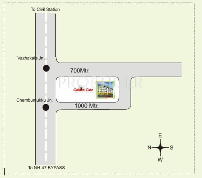 K P Varkey and V S Builders Golden Gate Location Plan