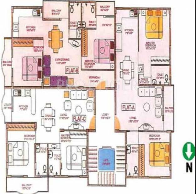  ashraya-height Single Tower Cluster Plan