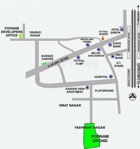 Poonam Developers Orchid Location Plan