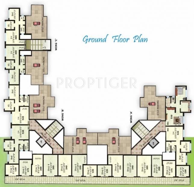  residency Single Tower Cluster Plan
