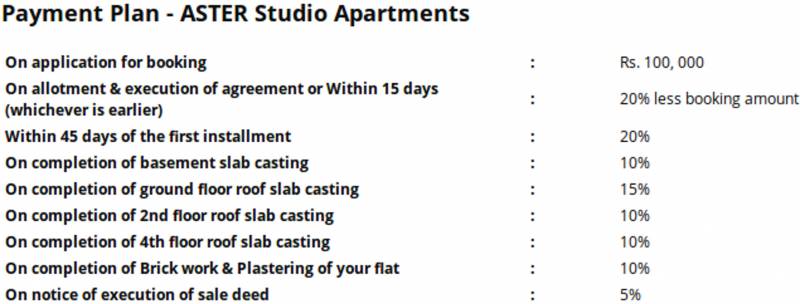 Images for Payment Plan of DN Aster Studio Apartments