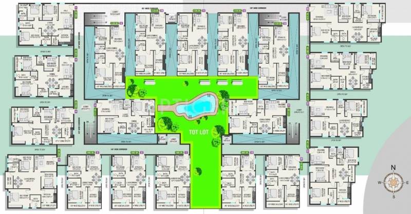  9-square Single Block Cluster Plan