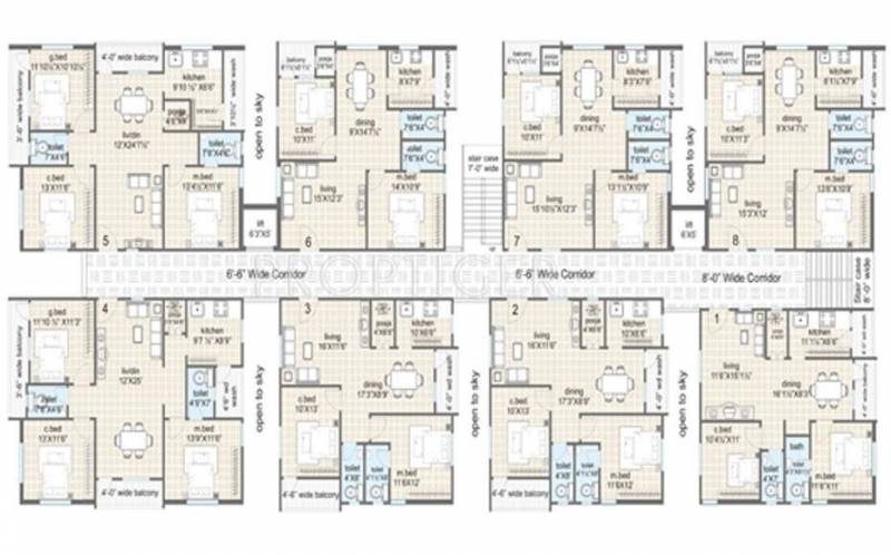  residency Single Tower Cluster Plan