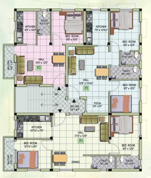 Images for Cluster Plan of MS Builders Mithra Flats