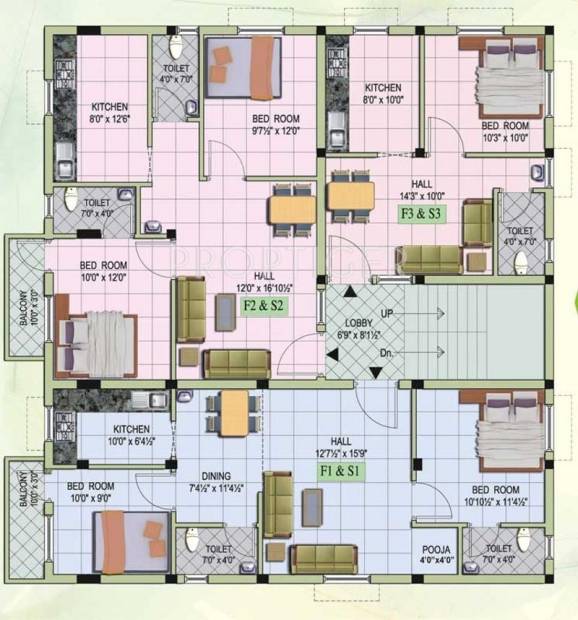 Images for Cluster Plan of MS Builders Mithra Flats