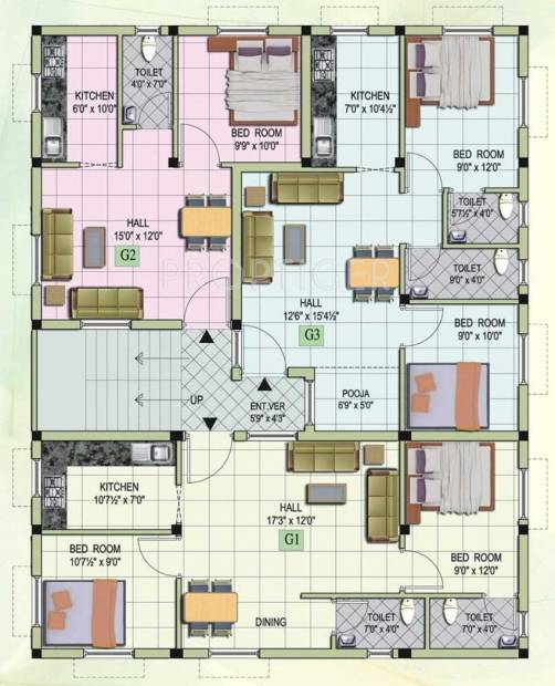 Images for Cluster Plan of MS Builders Mithra Flats
