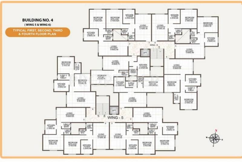  residency-2 Building-1,Wing 1 Cluster Plan