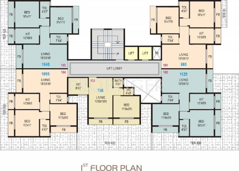  shelter-residency Single Tower Cluster Plan