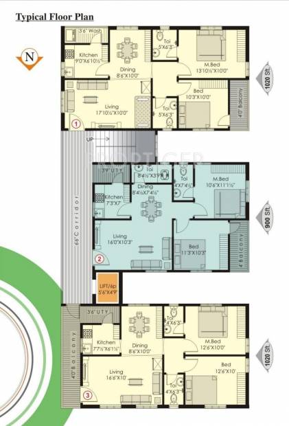  villa Single Tower Cluster Plan