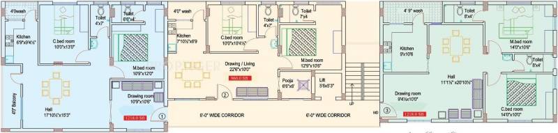  abodes Single Tower Cluster Plan