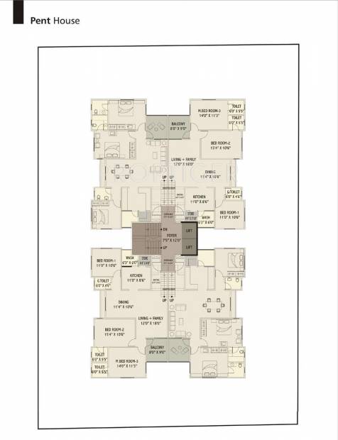  moneta Single Tower Cluster Plan