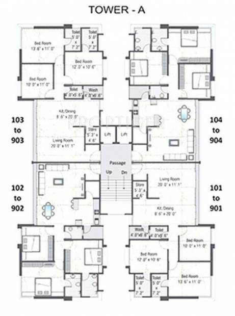  casa-central Tower-A Cluster Plan