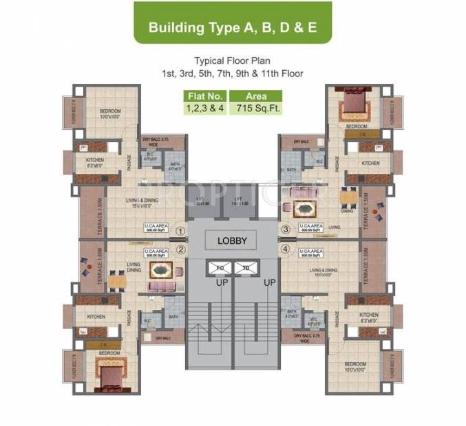  siddhi-mangal-murti-complex Building H Cluster Plan