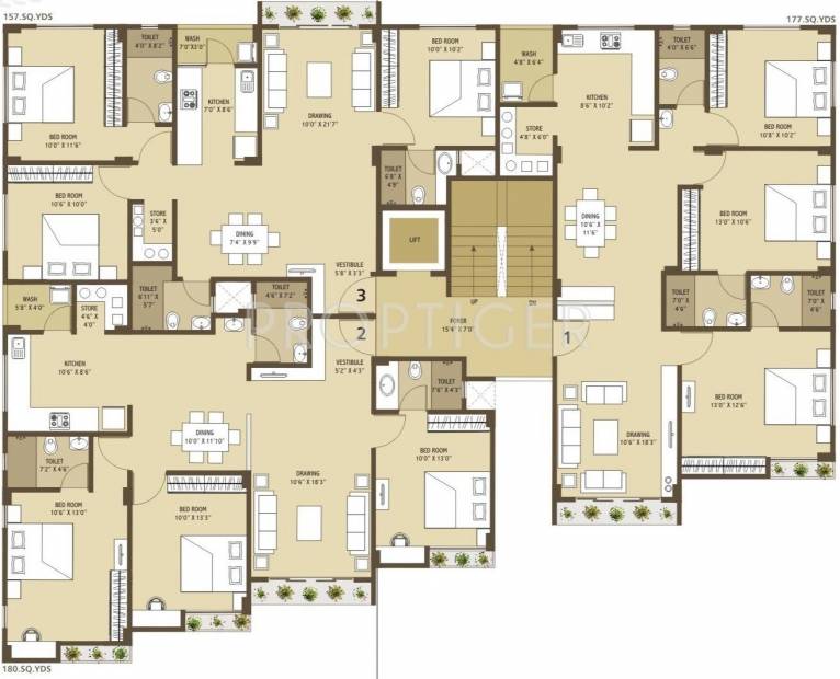  arham Single Tower Cluster Plan