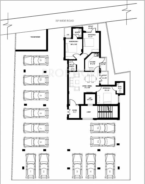 Build Tech Constructions Malars Lavender Ground Floor Cluster Plan