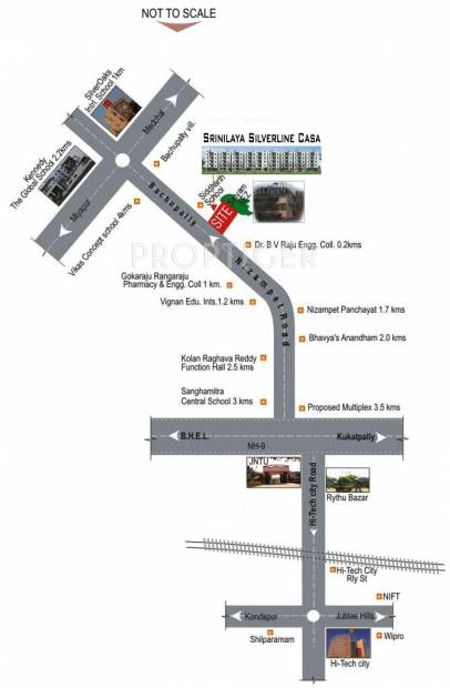 Pradeep Constructions Srinilaya Silverline Casa Location Plan