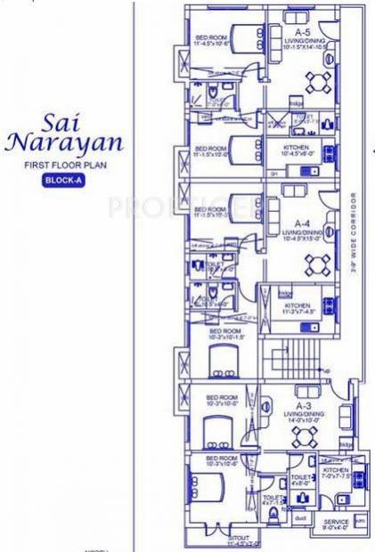 Palace Homes Sai Narayan Block A,First  Floor Cluster Plan
