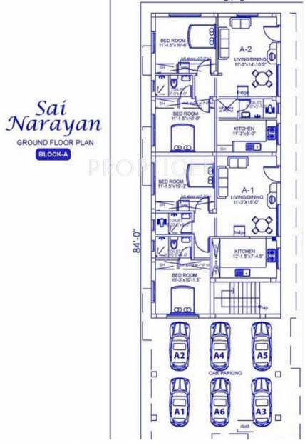 Palace Homes Sai Narayan Block A,Ground Floor Cluster Plan