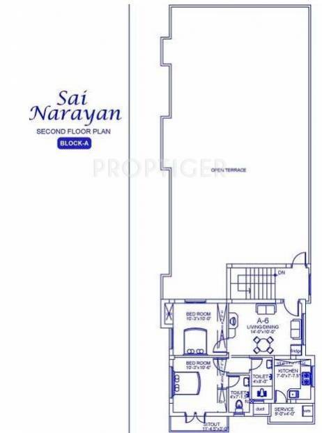 Palace Homes Sai Narayan Block A,Second Floor Cluster Plan