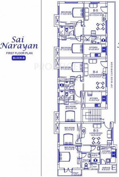 Palace Homes Sai Narayan Block B,First  Floor Cluster Plan