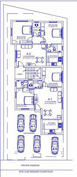 Palace Homes Sai Vikrama Block A Ground Cluster Plan