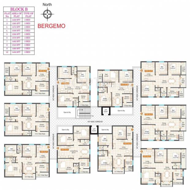 Shriya Infrastructure West Metro Lake Front Bergemo Typical Floor Plan