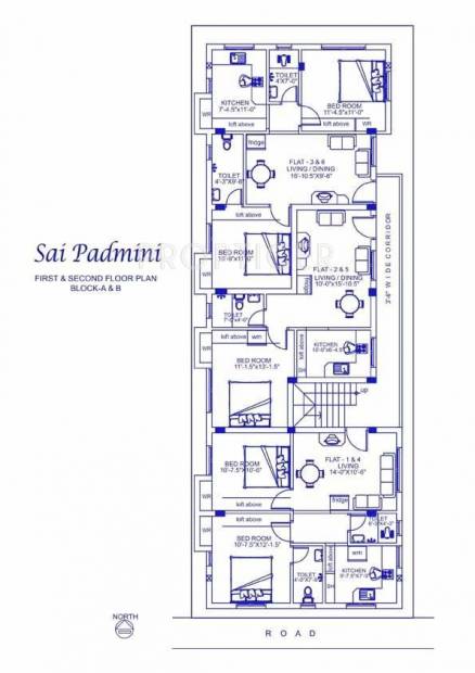 Palace Homes Sai Padmini Block AB First And Second Cluster Plan