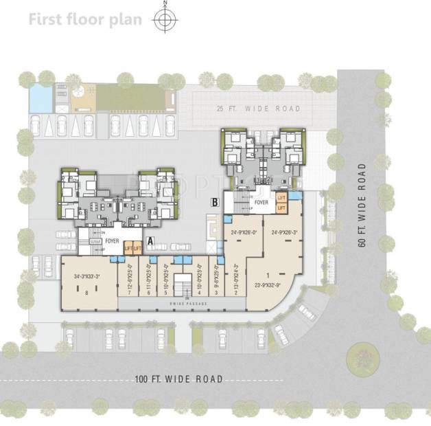 euphoria Block A And B 1st Floor Cluster Plan