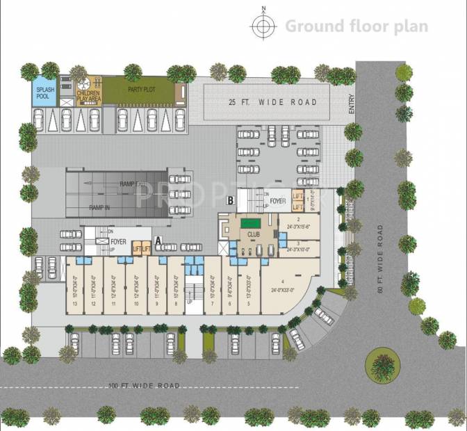  euphoria Block A And B Ground Floor Cluster Plan