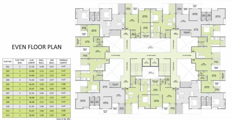  elena F Cluster Plan For Even Floor