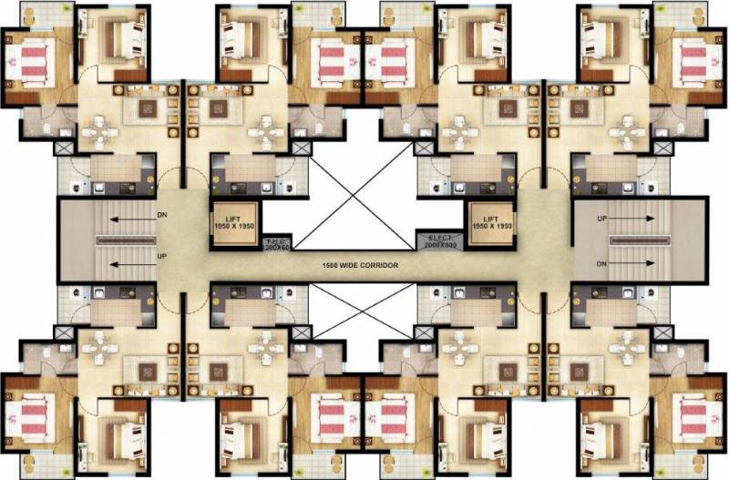  canary-phase-1 Typical Floor Plan from 1st to 14th Floor