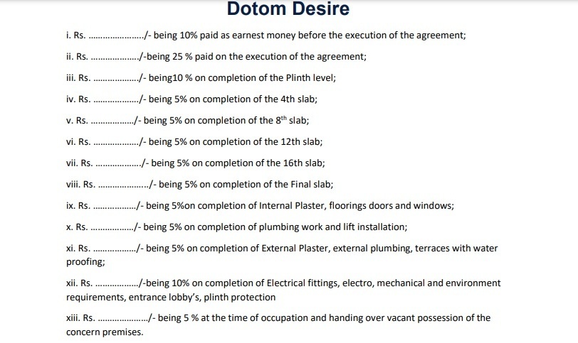 desire Construction Linked Payment (CLP) Payment Plan