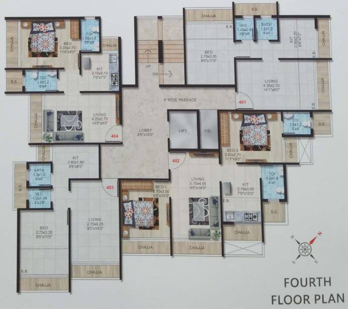  neelkanth-corner Neelkanth Corner Cluster Plan for 4th Floor