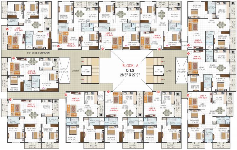  sai-samraksha Block A Typical Cluster Plan