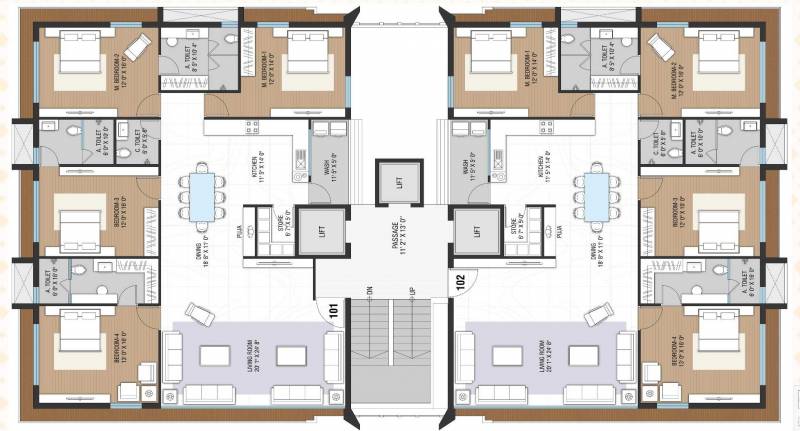  grandezza Block G And I Typical Cluster Plan