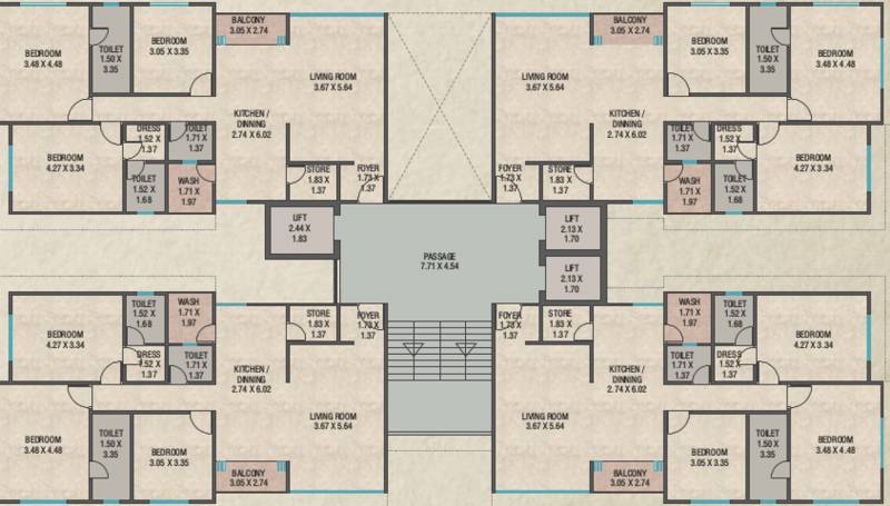  red-coral-hamptons Tower A Cluster Plan