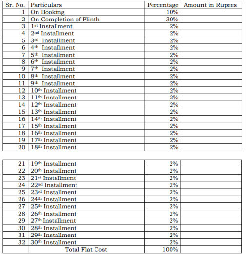 platinum-residency Construction Linked Payment (CLP) Payment Plan