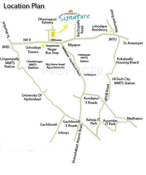  signature Images for Location Plan of Ushodaya Signature