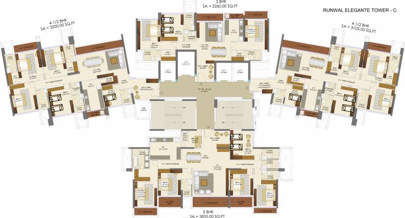  elegante Images for Cluster Plan of Runwal Elegante