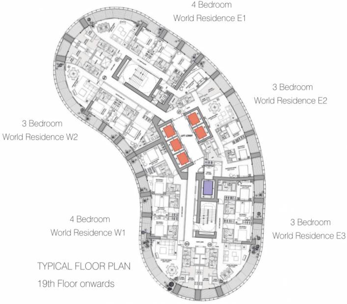  world-crest Images for Cluster Plan of Lodha World Crest