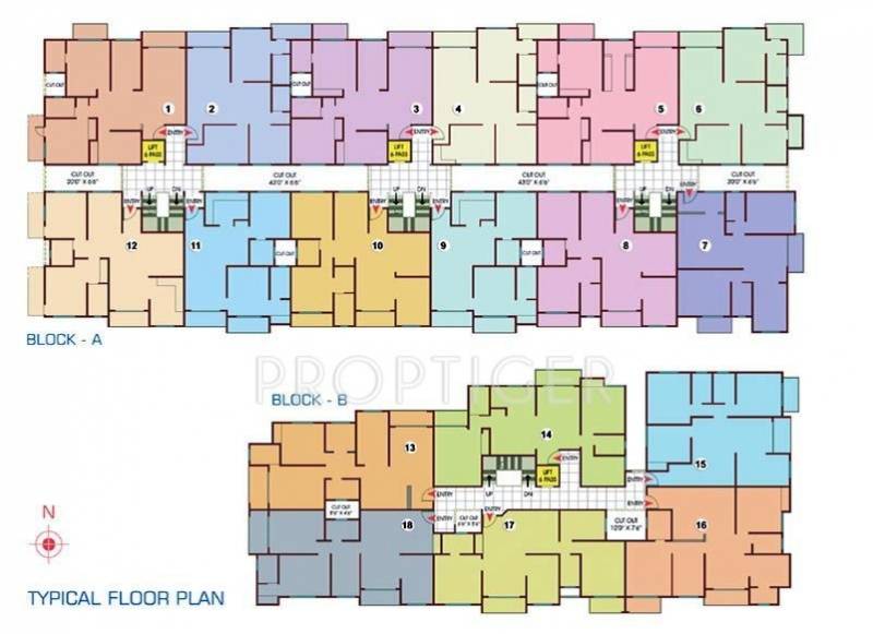 nishant-properties pride Block A Cluster Plan for Typical Floor