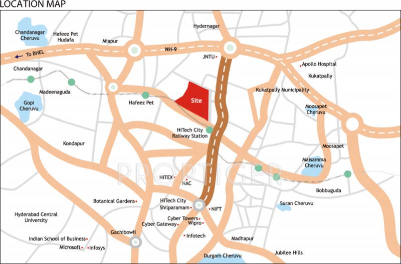 indu-projects fortune-fields-villas Location Plan