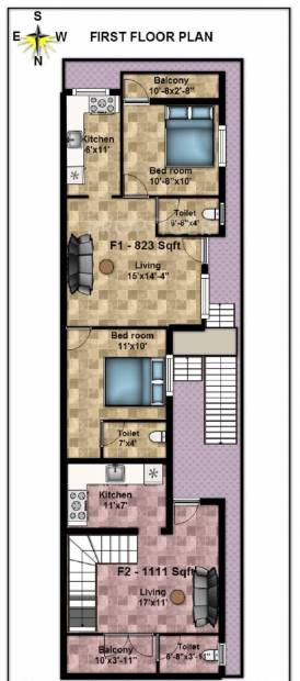 Anu Builders Vimala Nagar 1st Floor Cluster Plan
