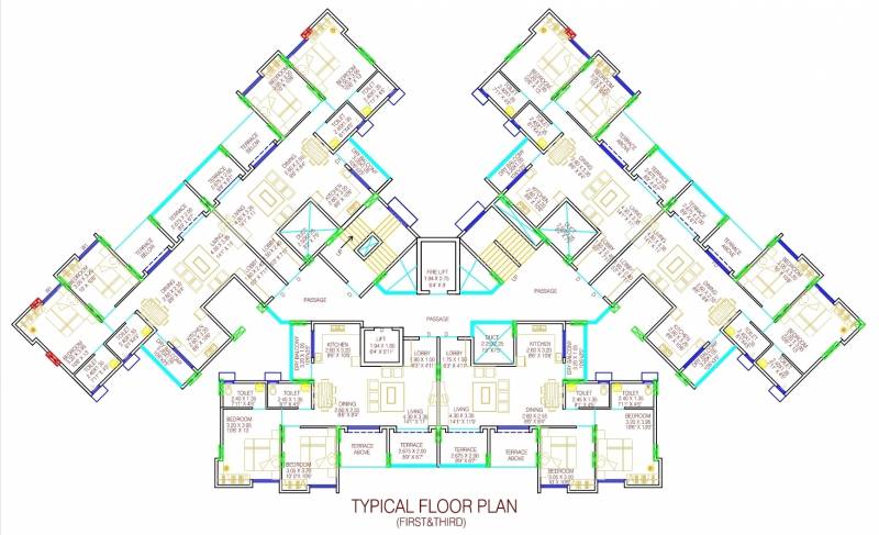  palladion 2bhk Odd Floor Cluster Plan