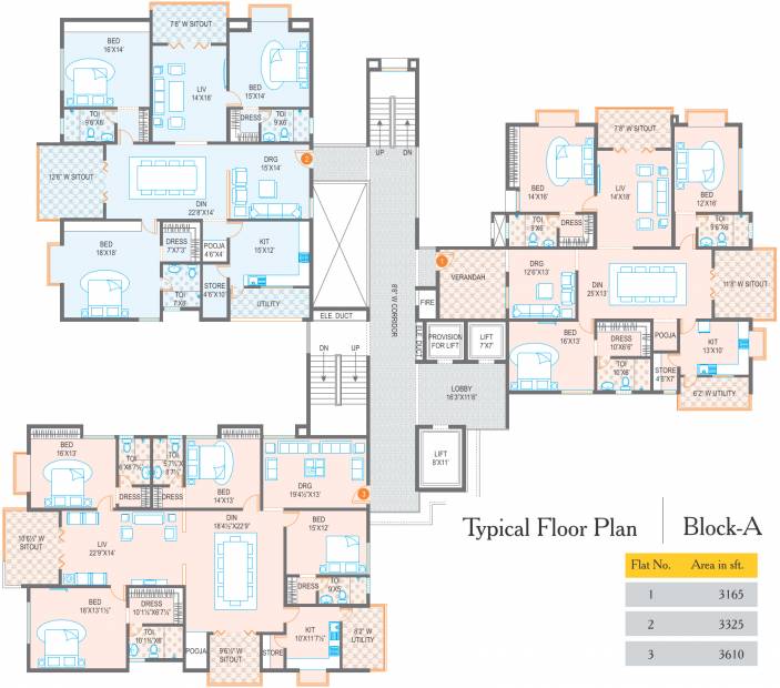 Images for Cluster Plan of Meenakshi Group Trident Towers