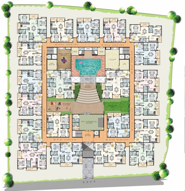 keerthi-constructions heights Heights Cluster Plan for Ground Floor