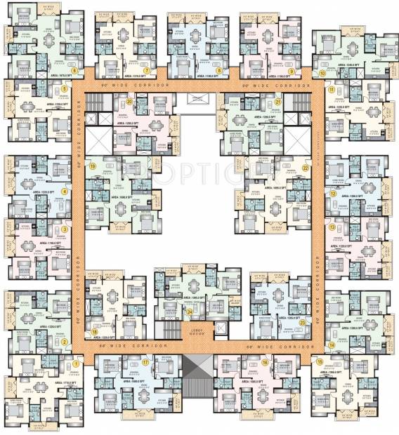keerthi-constructions heights Heights Cluster Plan from 1st to 4th Floor
