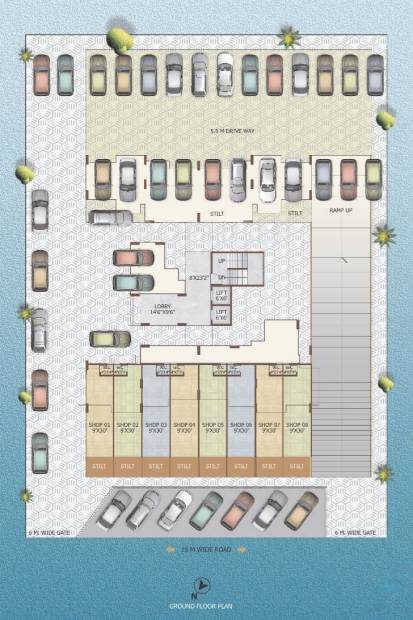 shree-labheshwar aura Aura Cluster Plan forGround Floor